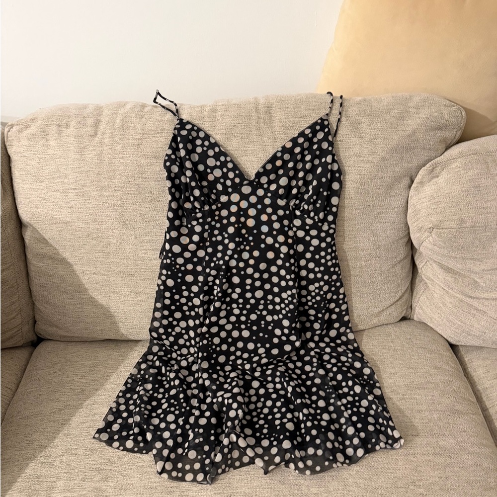 Zara Black and White Polka Dot Mini Dress